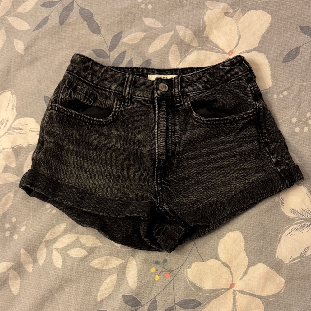 PacSun Black Denim Mom Shorts
